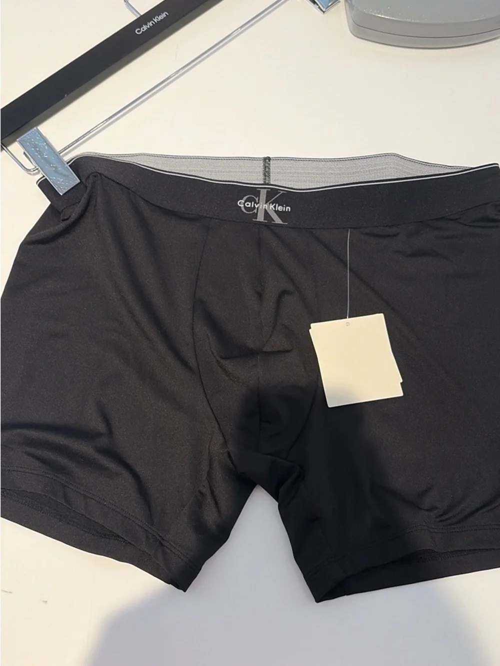 Calvin Klein black plain Stretch Boxer Briefs with Logo Waistband new